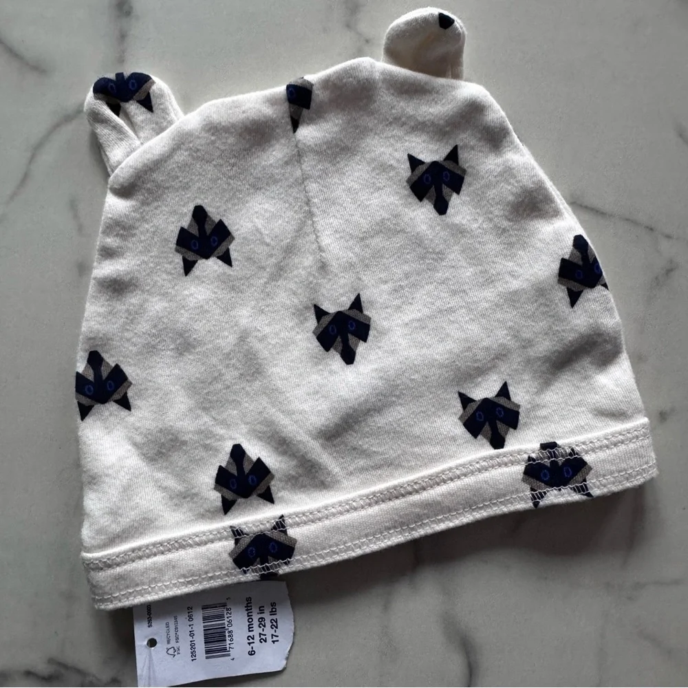 Baby Gap Cotton Beanie Hat with Fox Ears 6-12mos